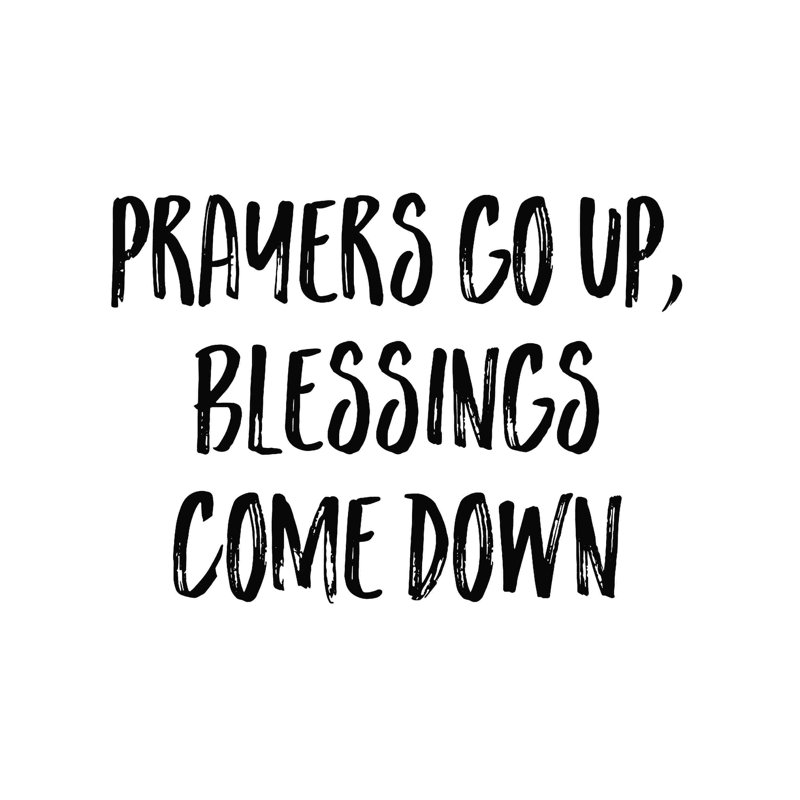 «Prayer up», art textuel sur toile tendue, H 12 po x l 12 po