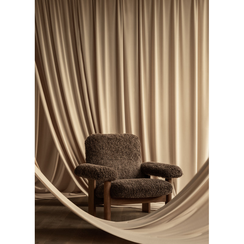 Brasilia Lounge Chair, Sheepskin Root, Walnut
