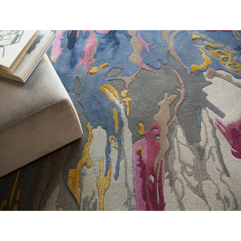 Solara hand-tufted New Zealand Wool Pink/Blue/Multi Area Rug