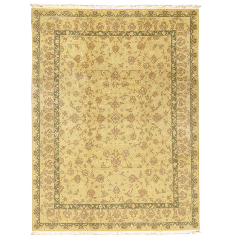 High-Quality Hand-Knotted Gold Area Rug