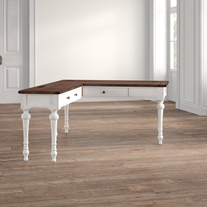 Bureau double caisson en forme de l Aurica