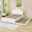 Wood Platform Bed with Headboard and Twin Trundle-1214910690-1214910693