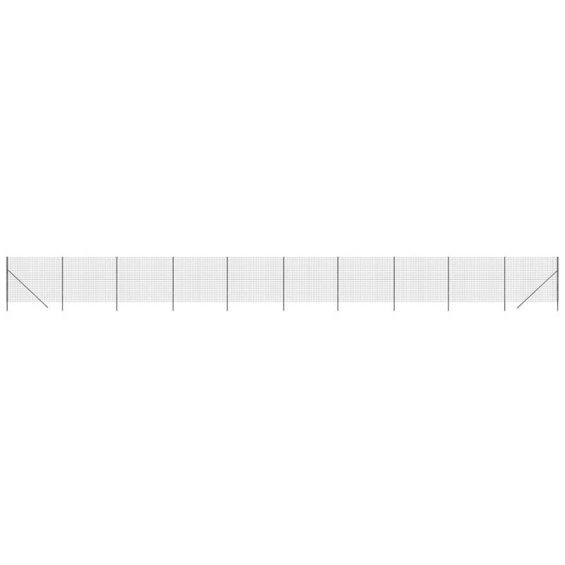 Bencouse 271.5cm H x 2500cm W Anthracite Metal Wire/Mesh Fence, 160cm H x 2500cm W x 7.5cm D, 13
