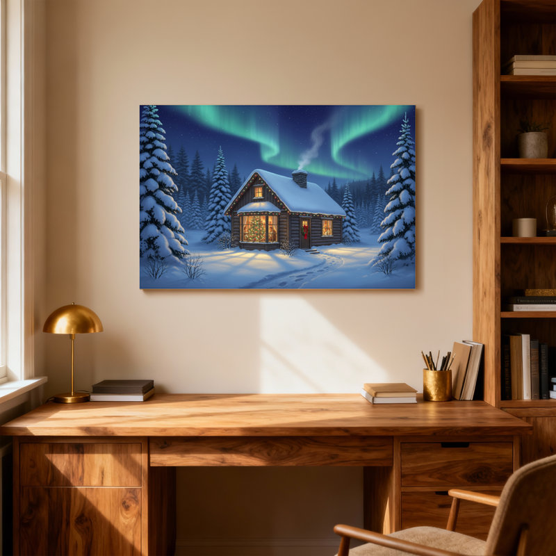 Guirlande de Noël, neige d'hiver, forêt enneigée, lumières de nuit