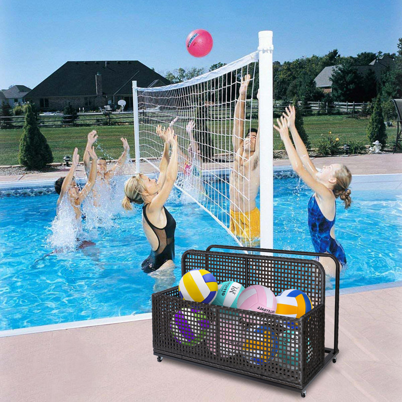 Poolside Float Storage, Outdoor Storage, Patio Poolside Float Storage Basket, Storage Box, Outdoor Pool Caddy, Black