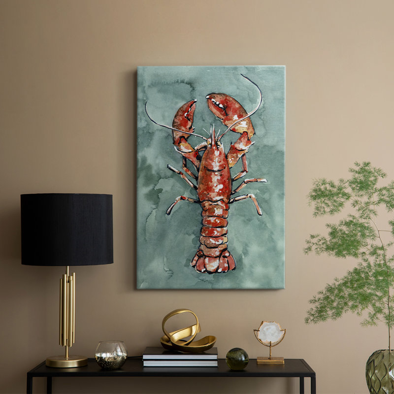 Aquatique Lobster I - galerie sur mesure Cavas, H 18 po x l 12 po
