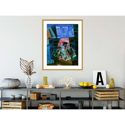 Nature morte devant une fenêtre ouverte «Place Ravignan» par Juan Gris, impression giclée sur cadre
