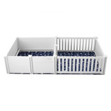Dog Whelping Box 93.3 x 48.4 x 18.1in Dual Zone PVC with Rails Pee Pad