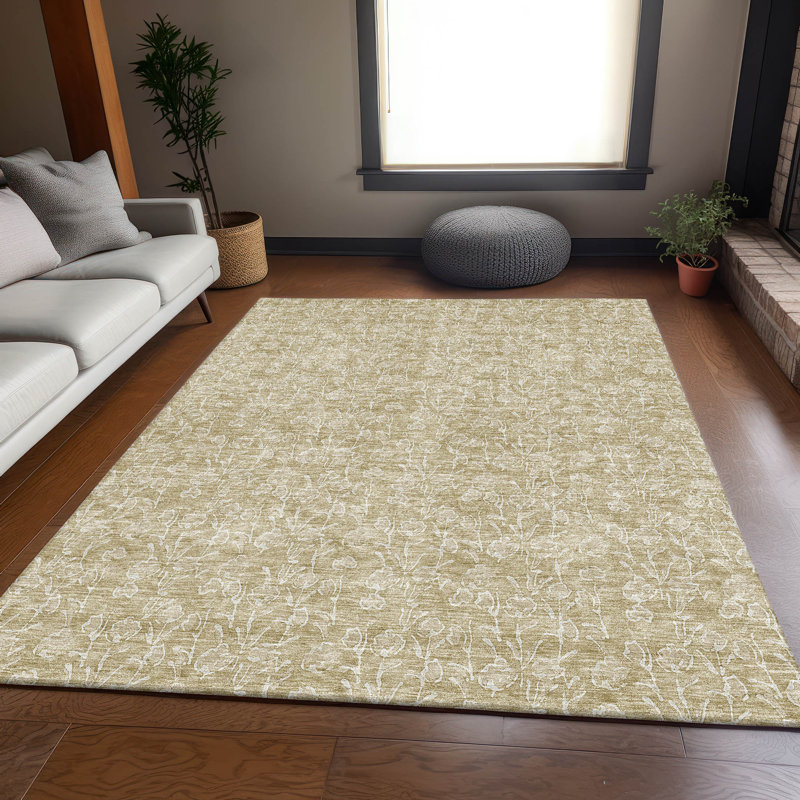 Premium Machine Washable Prisco Beige Rug, Rectangle 5' x 7'6"