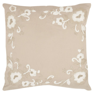 Appliqued Feather Reversible Throw Pillow
