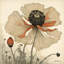 «Desert Bloom», art coquelicot rétro sur toile-836379914