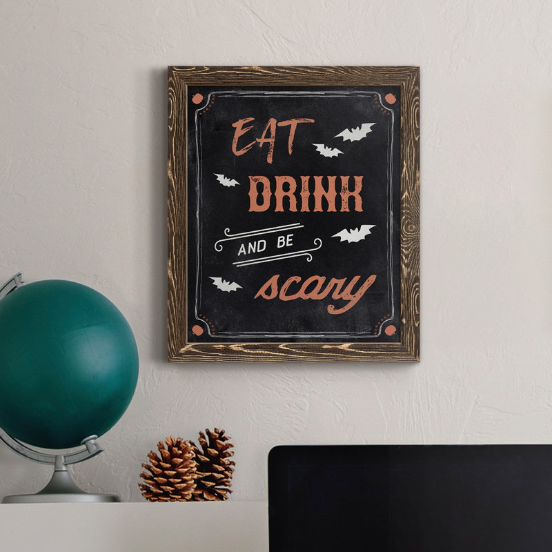 «Be Scary», art textuel sur toile, Noyer, H 37,5 po x l 27,5 po x P 1,5 po