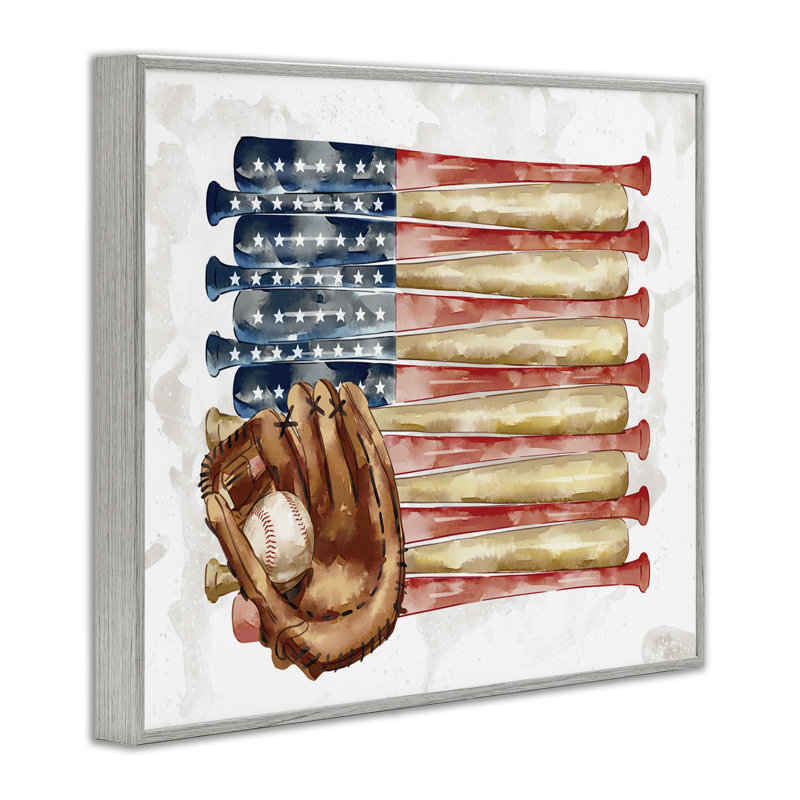 Drapeau américain de baseball pour enfants, Estampe numérique Farmhouse, H 11 po x l 14 po