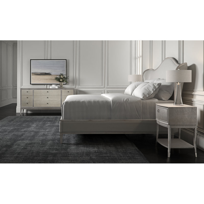 Bedtime Beauty Upholstered Bed, White, King