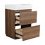 Meuble-lavabo moderne de 24 pouces avec lavabo simple, rangement à deux tiroirs et fabrication en bois d'ingénierie imperméable-126233495-126233496