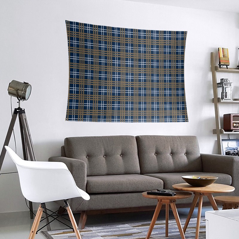 Tapisserie en microfibre de luxe Tampa Bay, H 27,5 po x l 37,5 po, Bleu/blanc/or