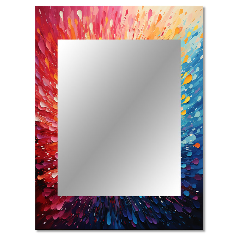 «Hardedge Art Vibrant Velocity», miroir décoratif de peinture Hard Edge, 40 po x 30 po