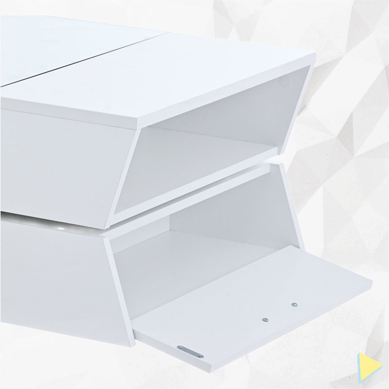 Daveonna Glass Top Coffee Table, White