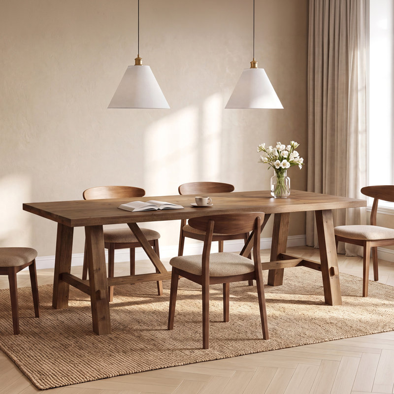 Table de salle à manger en bois massif de 70,87 pouces de long pour la cuisine, la salle à manger et les appartements