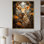 Floral, portrait de cerf, beauté - art mural animal cerf