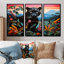 Ensemble de salon Black Panther In Colorful Jungle Landscape I - Panther Animal