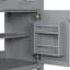 Armoire de salle de bain grise 60 po avec lavabo double, tiroir et rangement réglable-110263436-110263438