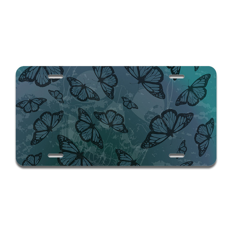 Cadre en aluminium foncé papillon foncé