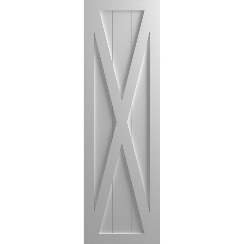 Volets à fixation fixe en PVC True Fit, Apprêté, 18", 64"