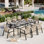 Dayshanay 8-Person Rectangular Rattan Patio Dining Set