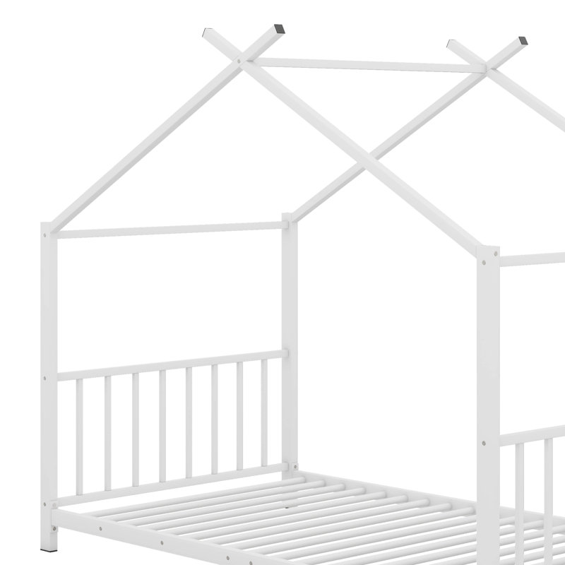 Lit plateforme simple en métal, Blanc