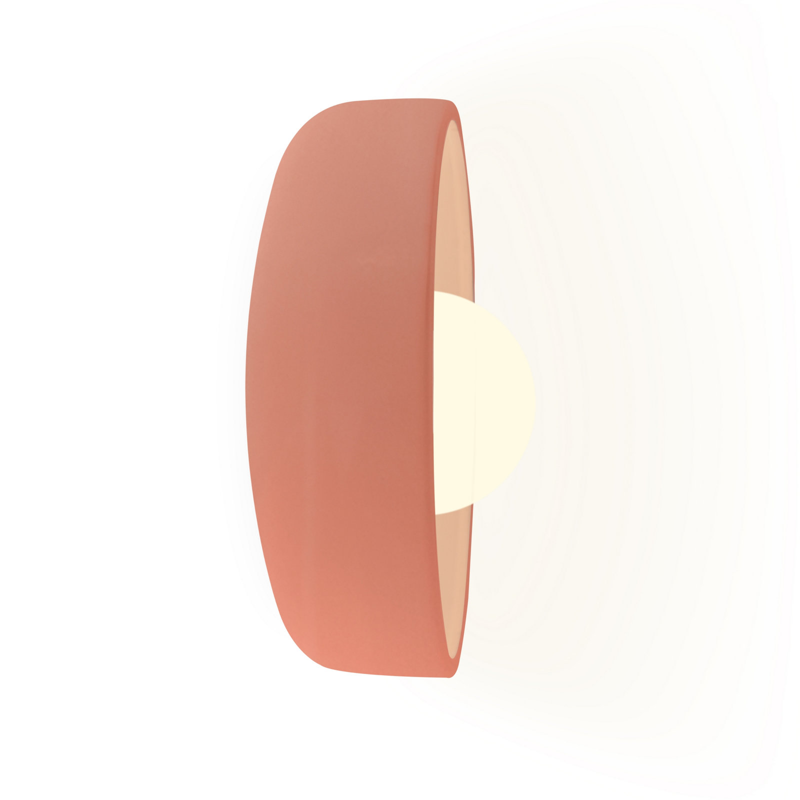 Single Light Ceramic Flush Mount Sconce, Gloss Blush