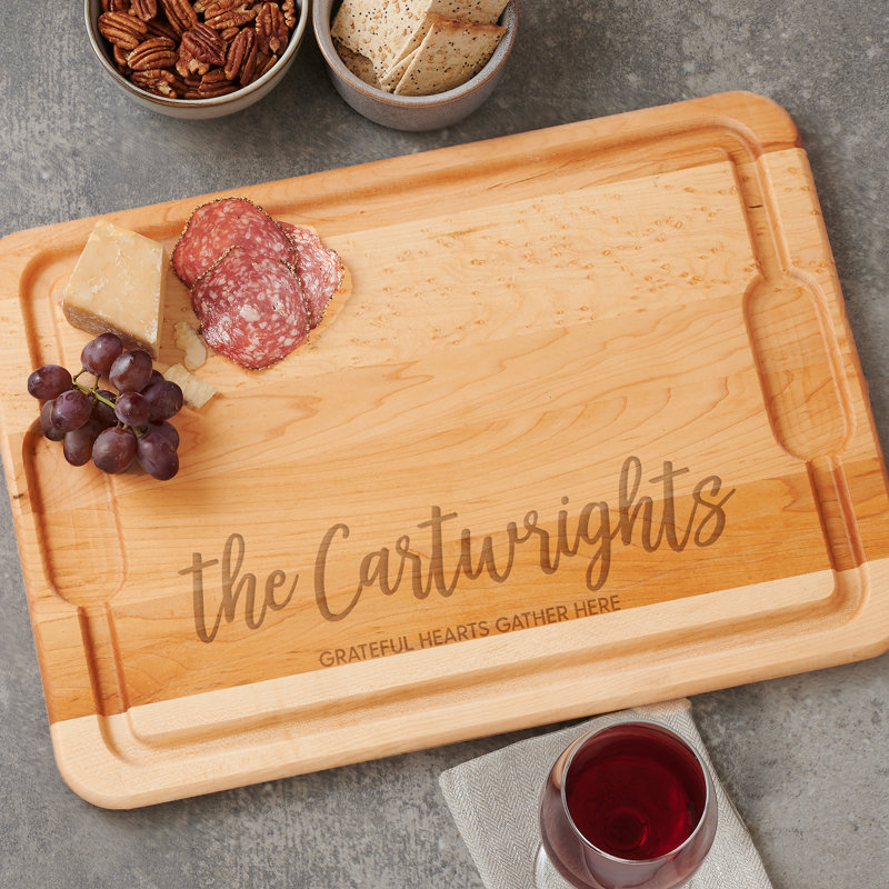 Seasonally Script Personalized Cutting Board, 21" L x 15" W