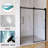 60.In W X 72.In H Sliding Door Semi-Frameless Shower Door In Matted Black Finish