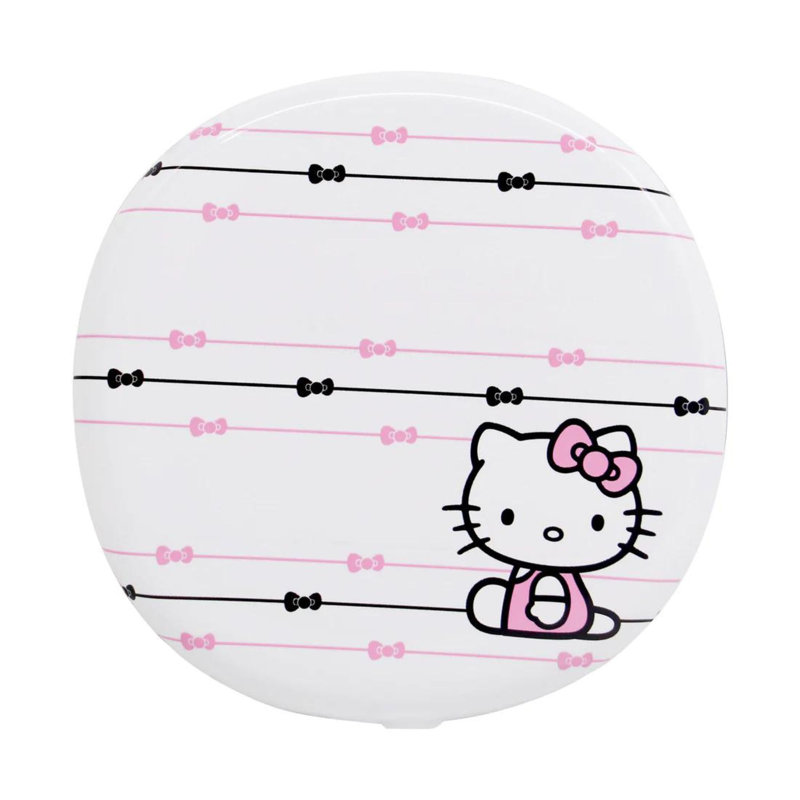 Feliciana Hello Kitty The Stripe Compact Mirror with LED Light, Travel Makeup Mirror with Magnification