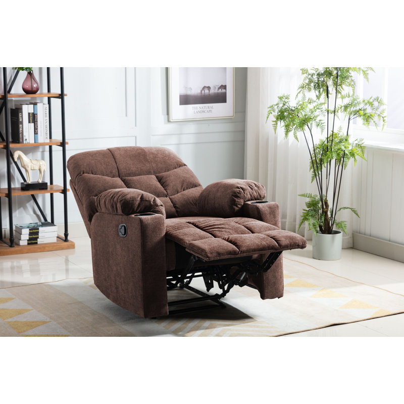 Fauteuil inclinable Fiatt, Microfibre/microsuède brun