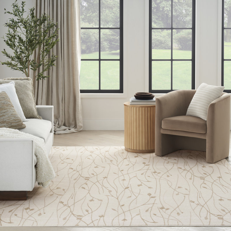 Tapis ivoire / beige Archilla, Rectangle 5 pi 3 po x 7 pi 3 po