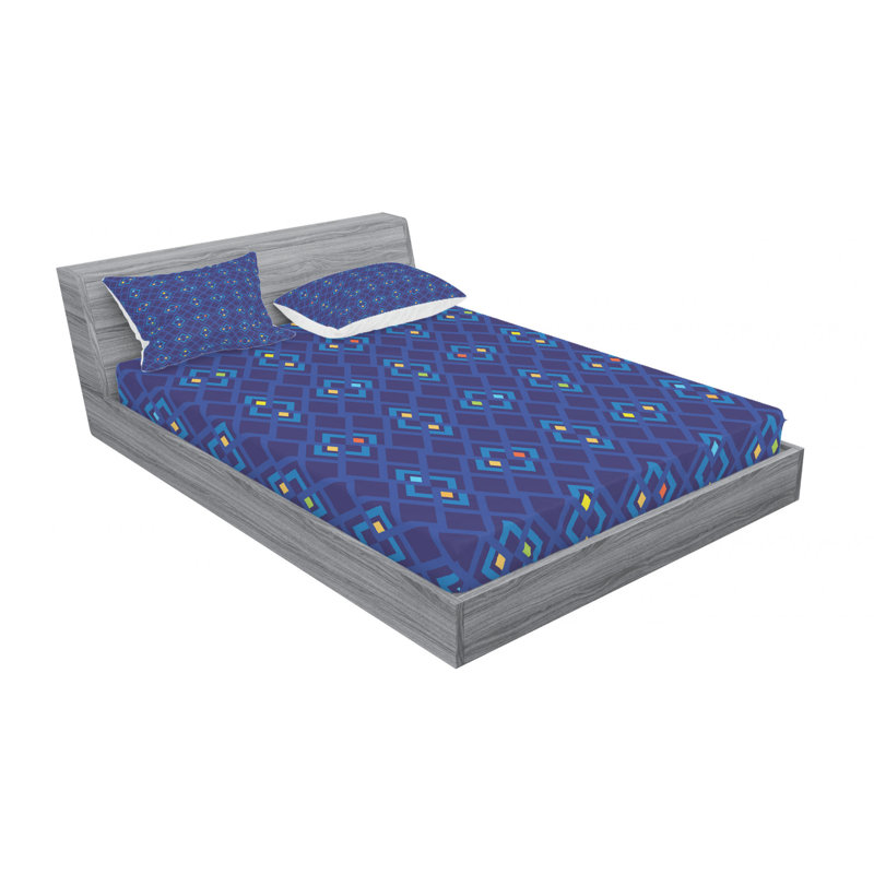 Microfiber Floral Sheet Set, Queen, Geometric