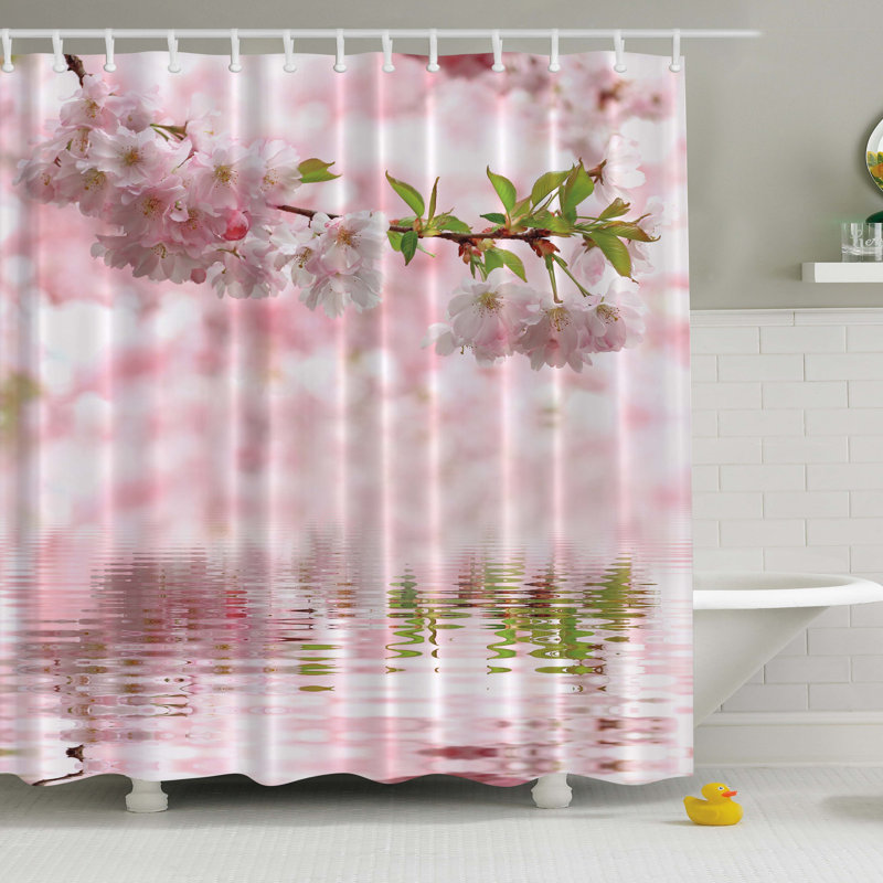 Rideau de douche à imprimé simple cerise