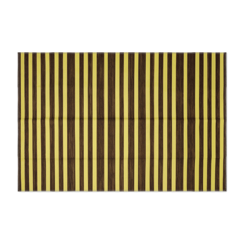 Tapis intérieur / extérieur brun HorizontalStripes, Rectangulaire 2 pi x 3 pi