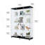 Armoire décorative, armoire vitrée à 3 portes, armoire vitrée avec 4 tablettes