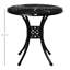 Table de salle à manger ronde de 30 po avec trou pour parasol, table d'extérieur antique en fonte d'aluminium, noir. Structure robuste, structure de table stable et robuste, polyvalente et équilibrée