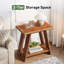 Table de bout en bois massif avec tablette de rangement pour le salon