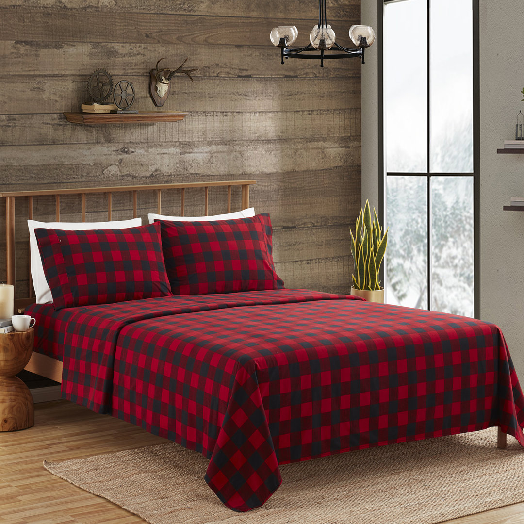 Buffalo Checkered Microfiber Flannel Sheet Set Sweet Home Collection 