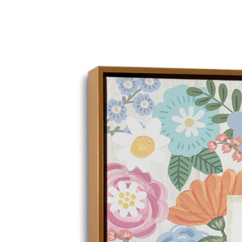 «My Happy Place» par Annie Lapoint, reproduction d'art, L 30 po x H 30 po, Doré, Toile avec cadre