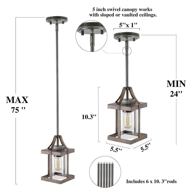 Union Rustic Gunnell 1 - Light Lantern Pendant & Reviews | Wayfair