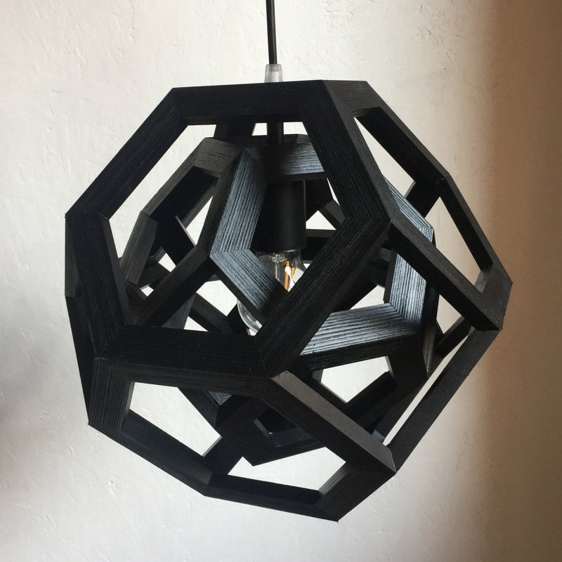 Cheung 1 - Light Spray Paint Geometric Pendant, Black