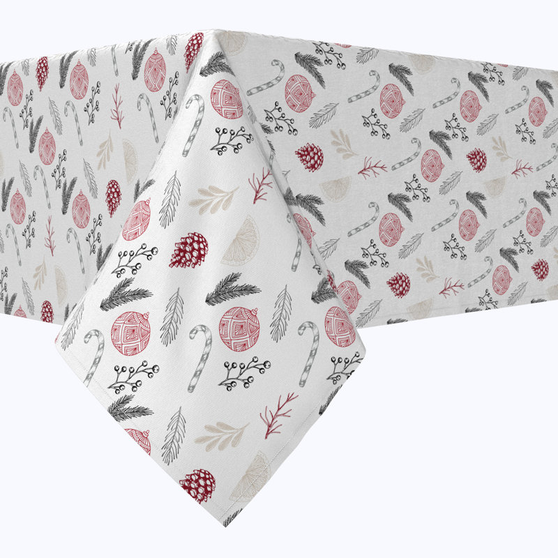 Ebuwa  Rectangular Tablecloth, 100% Cotton, Christmas Tree Decorations,  84" x 60" 