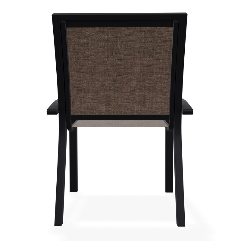 Kendall Outdoor Dining Chair, Black, Mocha Sunbrella®