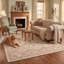 Tapis Epidote traditionnel à motif floral intégral or ivoire beige rose antidérapant à poils courts pour intérieur et extérieur, adapté aux animaux de compagnie, salon, chambre, salle à manger, entrée, couloir, bureau, lavable-2015180557