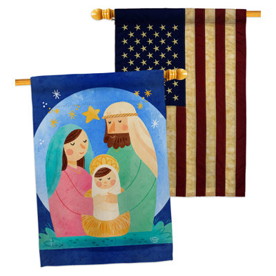 Drapeau de maison 40 po x 28 po en polyester Nativité Jesus